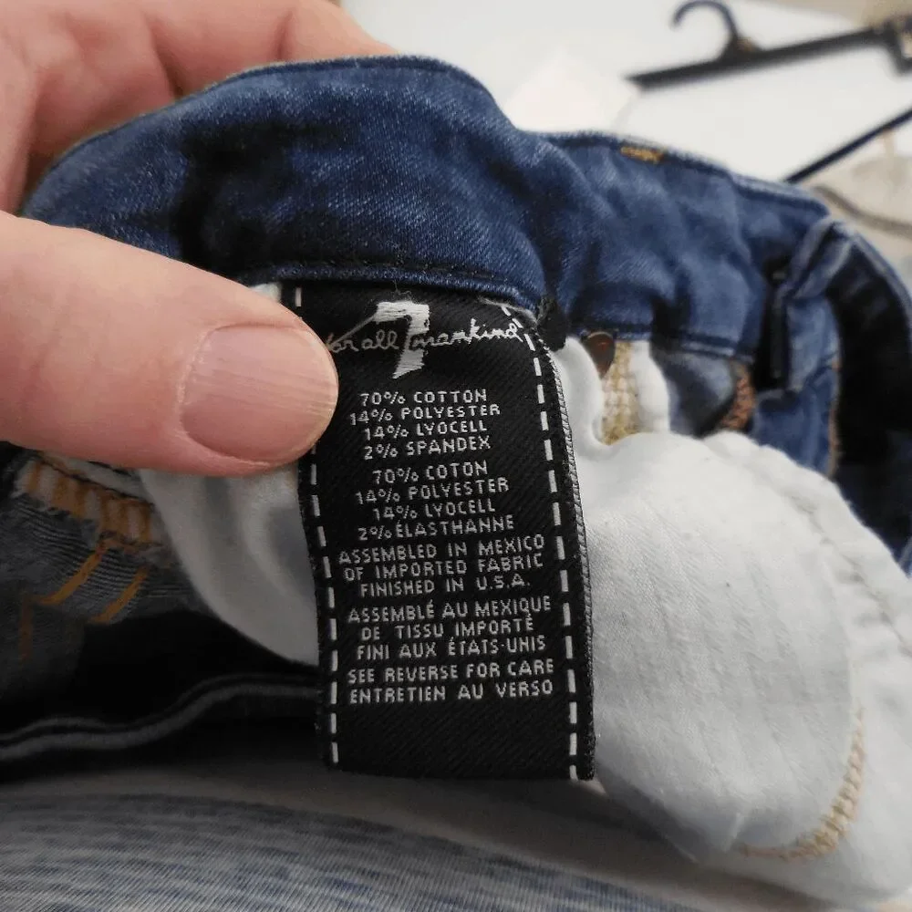 7 For All Mankind Kimmie Straight Leg Jeans Women's Size 32 Dark Wash Denim - Picture 10 of 10